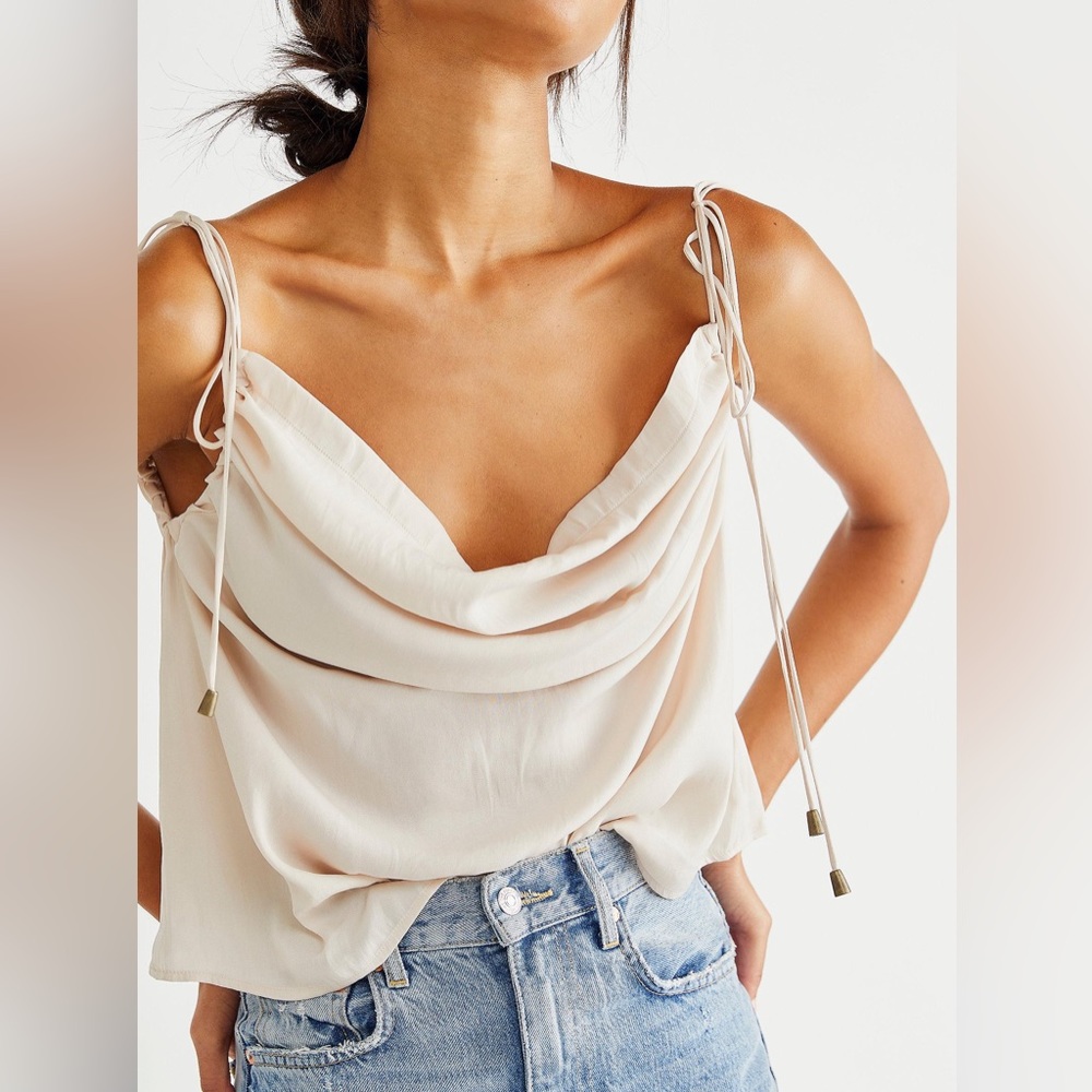 Size small Free People Hattie Silky tank in soft pink with adjustable straps